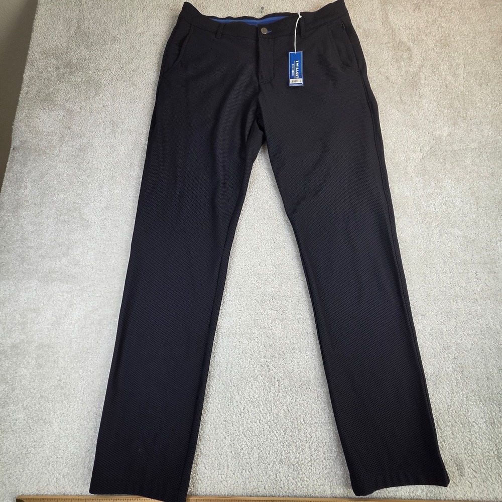 Twillory Air Performance Pants Mens 34x34 (34x32) Black Tailored Fit New